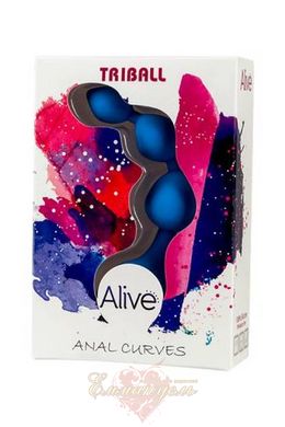 Анальні кульки - Alive Triball Blue, силікон, макс. Діаметр 2см