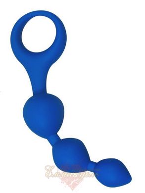 Анальні кульки - Alive Triball Blue, силікон, макс. Діаметр 2см