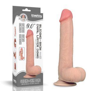 Dildo - 9'' Sliding Skin Dual Layer Dong 6452LVTOY291 &mdash; photos