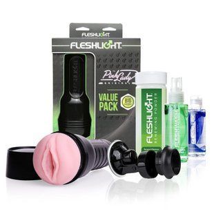 Мастурбатор вагина - Fleshlight Pink Lady Original Value Pack: присоска, смазка, чистящее и восстанавливающее F19556 фото