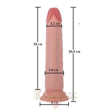 Realistic dildo with suction cup - Toy Joy Deluxe Dual Density Dong TJ10118 &mdash; photos