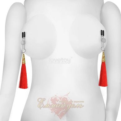 Затискачі для сосків - Glamor Tassel Nipple Clamp Red