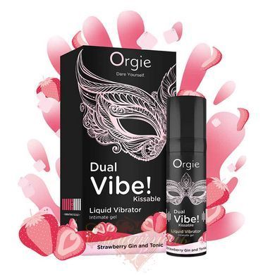 Жидкий вибратор - Orgie Dual Vibe! Strawberry Gin And Tonic Liquid Vibrator, 15 мл SX1489 фото