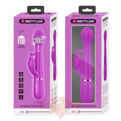 Вибратор-кролик Pretty Love Dejon Purple с 2 моторами, вращающимися шариками и кнопкой Burst Climax BW-500014 фото