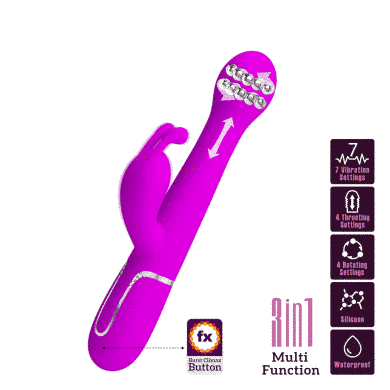 Вибратор-кролик Pretty Love Dejon Purple с 2 моторами, вращающимися шариками и кнопкой Burst Climax BW-500014 фото