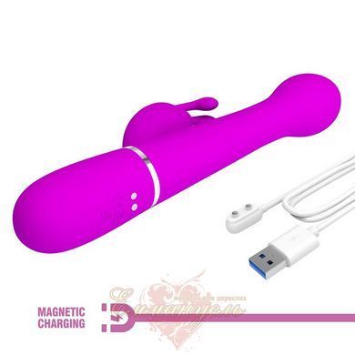 Вибратор-кролик Pretty Love Dejon Purple с 2 моторами, вращающимися шариками и кнопкой Burst Climax BW-500014 фото