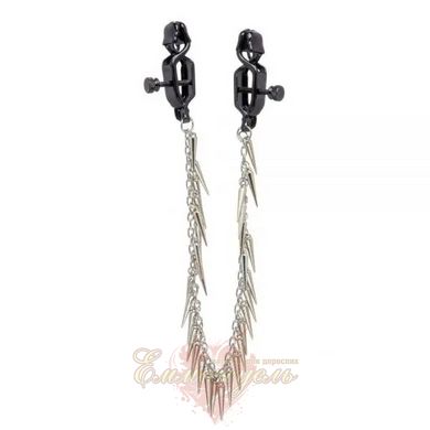 Nipple clamps - Nipple play clothespins Chain and Spike