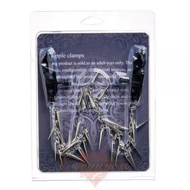 Nipple clamps - Nipple play clothespins Chain and Spike