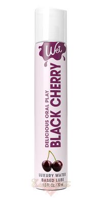 Лубрикант на водной основе - Wet Oral Play Black Cherry (30 мл), съедобный, без сахара