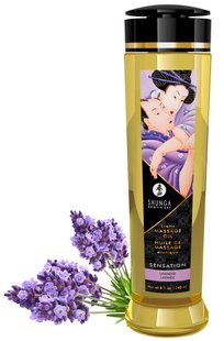 Массажное масло - Shunga Sensation Lavender (240 мл) натуральное увлажняющее