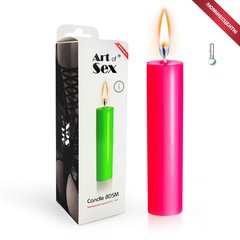 Свеча восковая люминесцентная низкотемпературная - Art of Sex size M 15 см, Розовая