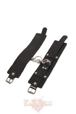 Leather Dominant Hand Cuffs, black