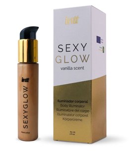 Крем-шиммер для тела - Intt Sexy Glow (60 мл) с маслом ши и ароматом ванили, сияющая загорелая кожа