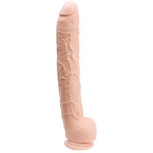 Фалоімітатор з мошонкою - Doc Johnson Dick Rambone Cock White (в ПЕ пакеті!), діаметр 6 см, довжина 42см, ПВХ SO4556 фото