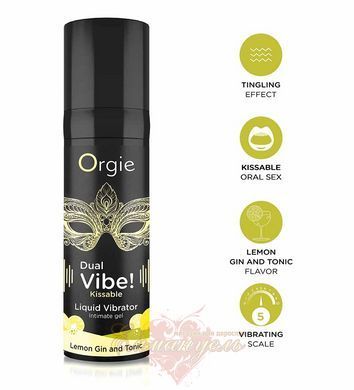 Liquid Vibrator - Orgie Dual Vibe! Lemon Gin And Tonic Liquid Vibrator, 15 мл SX1490 &mdash; photos