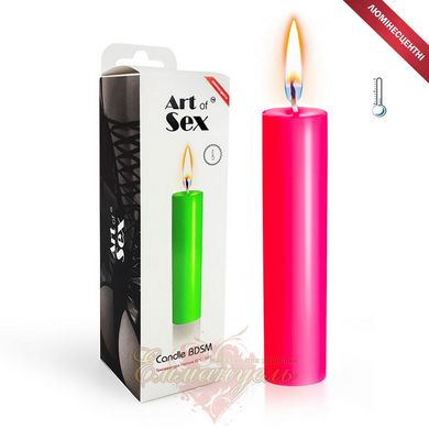 Свічка воскова низькотемпературна люмінесцентна - Art of Sex size M 15 см, Рожева