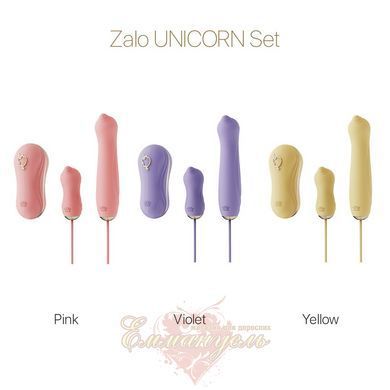 Набор 3в1 Zalo Unicorn Set Pink &ndash; виброяйцо, пульсатор и вакуумный стимулятор SO6687 фото