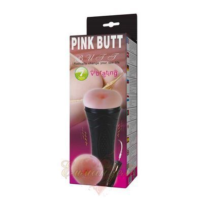 Реалістичний вібромастурбатор-анус з кібершкіри Pink Butt, 7 режимів, пульт, 24 см 6603BM-00900T27Z-1 фото