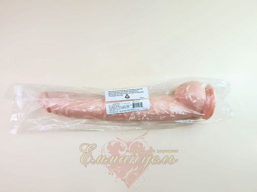 Phalloimitator with scrotum - Doc Johnson Dick Rambone Cock White (in a PE bag!), diameter 6cm, length 42cm, PVC