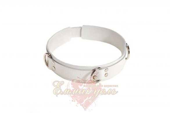 Ошейник - Slave leather collar,white