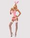 Костюм зайчика - Obsessive Bunny suit 4 pcs costume pink S/M, топ з підв'язками, трусики з хвостом, панчохи та вушка