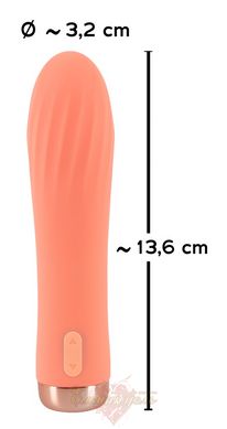 Mini vibrator - Peachy Mini Ribbed Vibrator