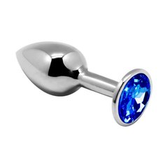 Anal Metal Butt Plug with Crystal - Alive Mini Metal Butt Plug Blue L