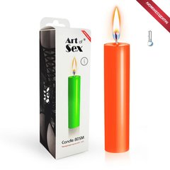 Luminescent low temperature wax candle - Art of Sex size M 15 cm, Orange