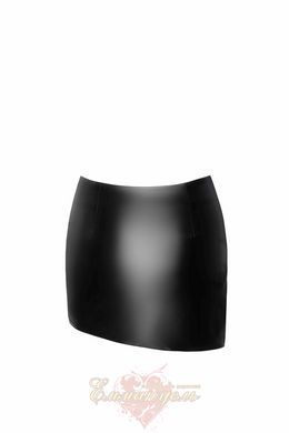 Skirt Noir handmade F305 Legacy S black mini latex look asymmetric cut SX0267 &mdash; photos