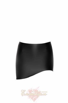 Skirt Noir handmade F305 Legacy S black mini latex look asymmetric cut SX0267 &mdash; photos