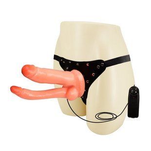 Female strapon - Ultra Passionate Double Harness Flesh Vibrating 6603BW0434 &mdash; photos