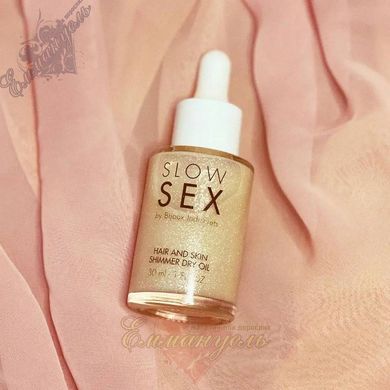 Dry shimmer oil for hair and body - Bijoux Indiscrets Slow Sex, hair and skin shimmer with dry oil