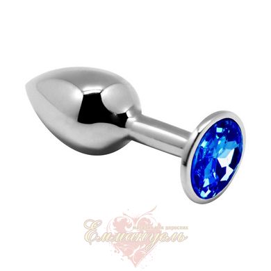 Анальная металлическая пробка с кристаллом - Alive Mini Metal Butt Plug Blue L