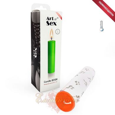 Luminescent low temperature wax candle - Art of Sex size M 15 cm, Orange