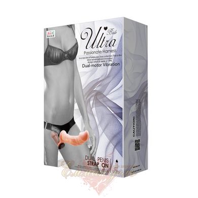 Страпон - Ultra Passionate Harness Dual Vibration Flesh