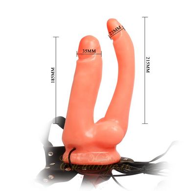 Жіночий подвійний страпон - Ultra Passionate Double Harness Flesh Vibrating
