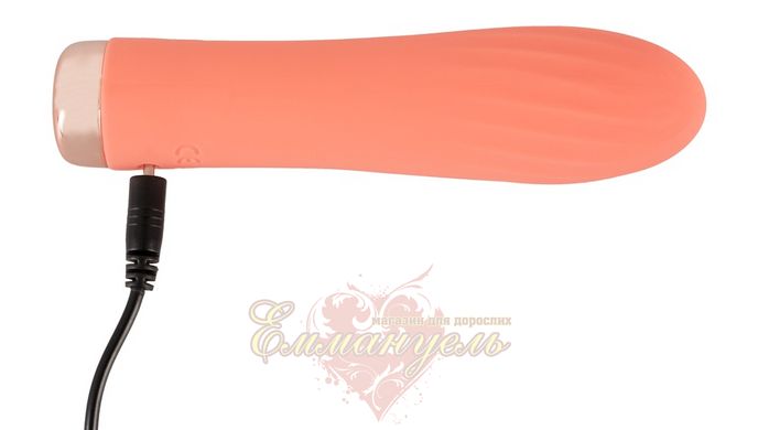 Mini vibrator - Peachy Mini Ribbed Vibrator