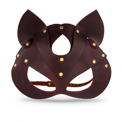 Premium kitty mask - LOVECRAFT, genuine leather, purple