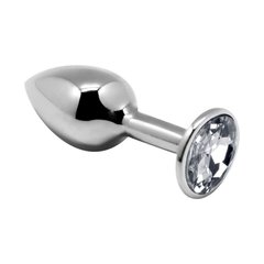 Анальная металлическая пробка с кристаллом - Alive Mini Metal Butt Plug White L