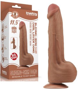 Фаллоимитатор - 11.5'' King Sized Sliding Skin Dual Layer Dong Brown