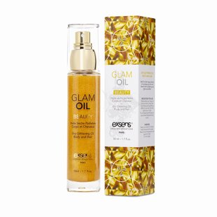 Масло для тела с блеском - EXSENS Glam Oil 50мл, с маслом миндаля, без парабенов и феноксиэтанола