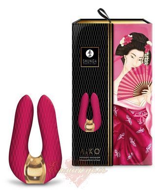 Вибратор для клитора Shunga Aiko Raspberry &mdash; двойная стимуляция, гибкие кончики, 10 режимов SO6900 фото