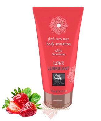 Edible lubricant - SHIATSU Love Strawberries, 75 ml