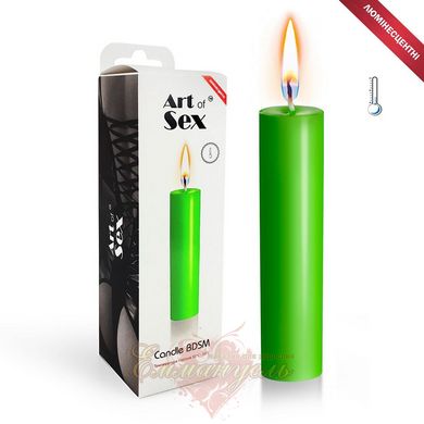 Свеча восковая люминесцентная низкотемпературная - Art of Sex size M 15 см, Зеленая