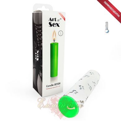 Luminescent low temperature wax candle - Art of Sex size M 15 cm, Green