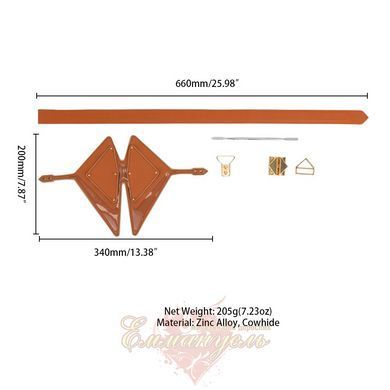 Маска на глаза Lockink Vixen Blindfold, коричневая, натуральная кожа, регулируемый объем SX0854 фото