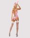 Obsessive Bunny suit 4 pcs costume pink L/XL, top with garters, panties with tail, stockings and ears