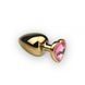 Анальна пробка - Gold Heart Pink Topaz, L 281195 фото