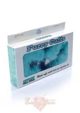 Fetish Boss Series Furry Cuffs Blue
