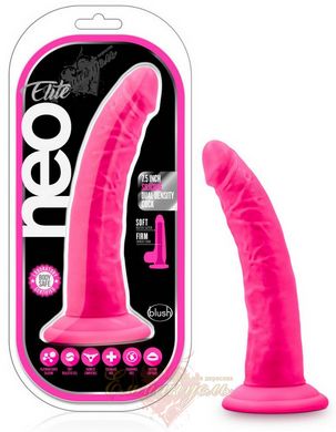 Dildo - Blush Neo Elite 7.5 Inch Silicone Dual Density Cock, Neon Pink